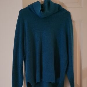 LOFT Teal Cowl Neck Sweater